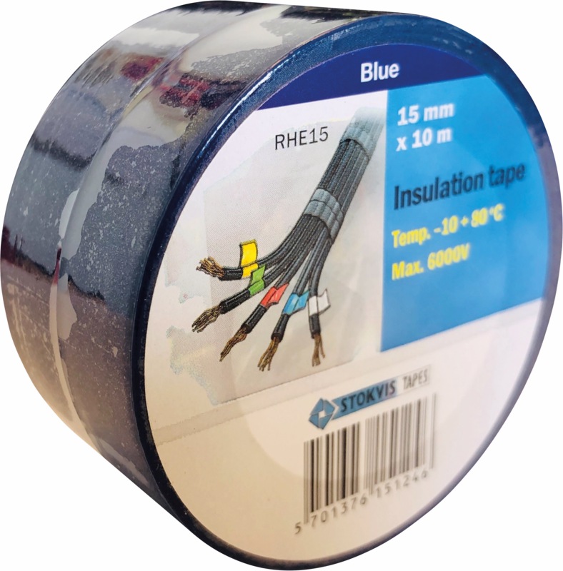 Isoleringstape blå 15mm x 10m, 2 pak