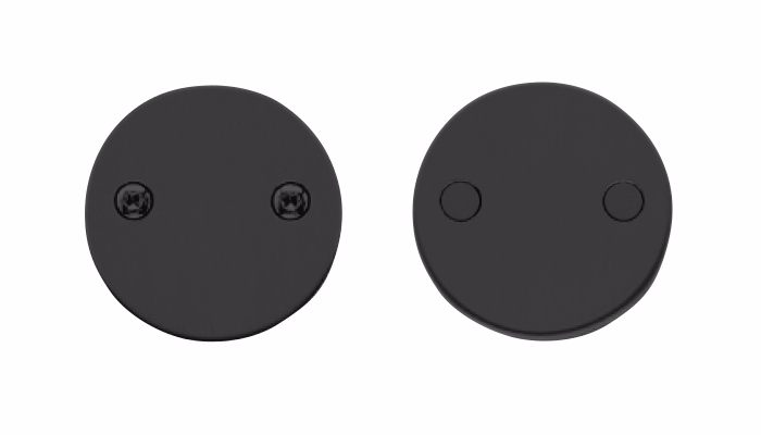 Blindskilte sort Ø50x2mm massiv cc30mm 7100.25