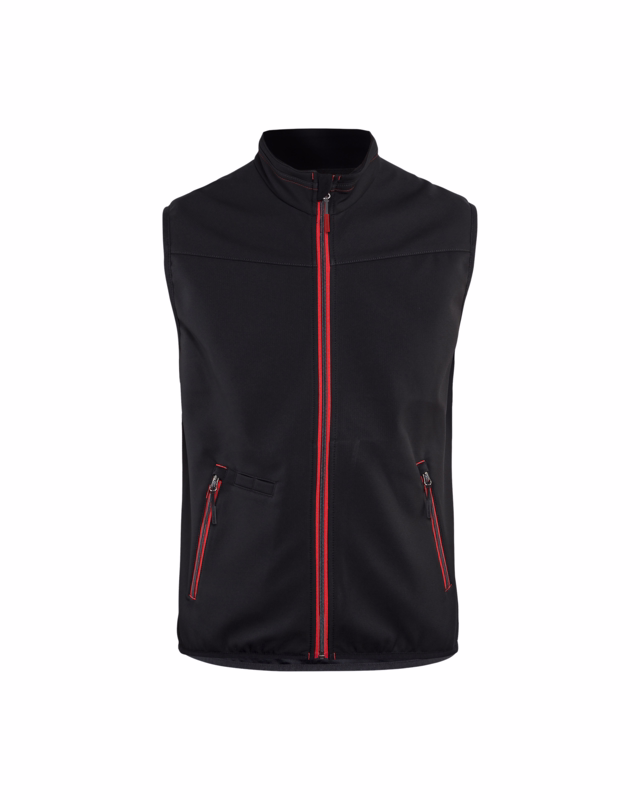Softshell Vest 3850 sort/rød, str. XS