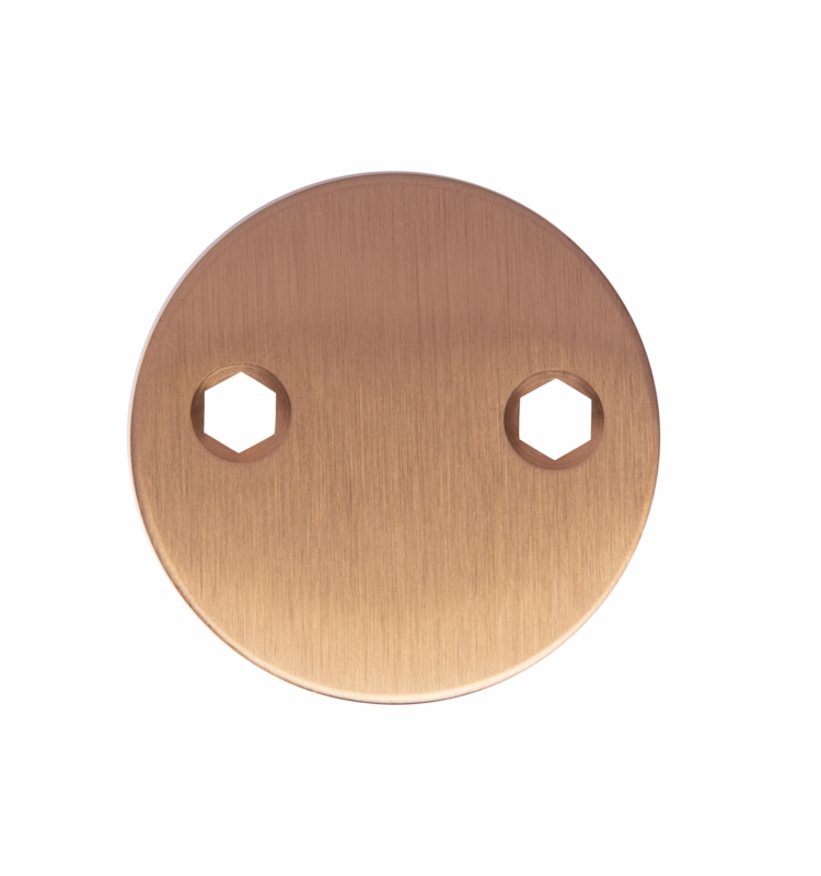 Blindskilt kobb PVD Ø50x3mm massiv cc30mm t/cyl.hul M5