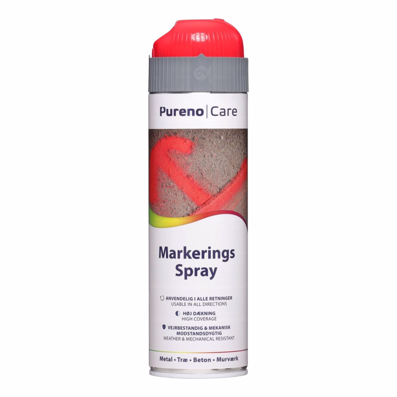 Markeringsspray rød fluorescerende, 500 ml