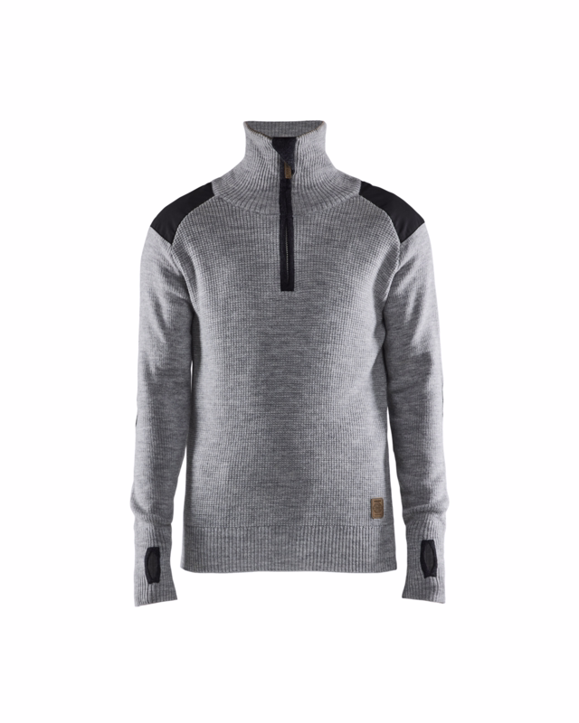 Uldtrøje 4630 gråmeleret/mørk grå, str. 4XL