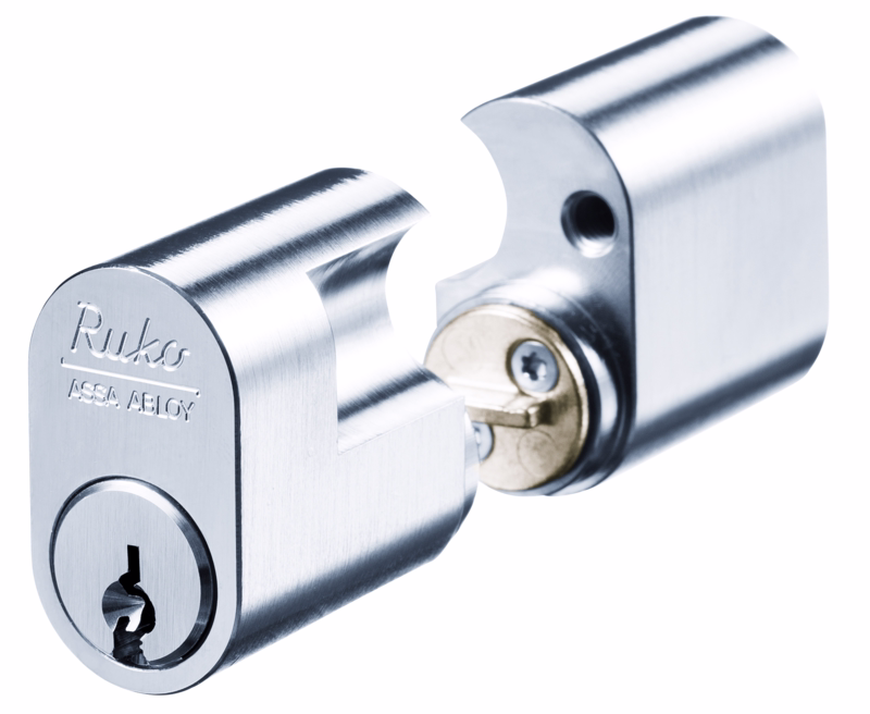 Cylindersæt oval RB1662 kr DC m/3 nøgler