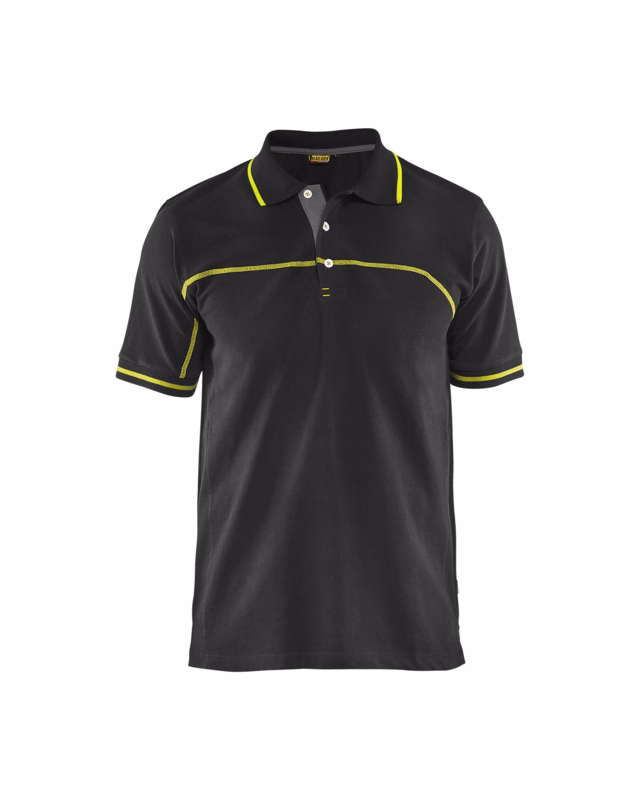 Poloshirt 3389 sort/gul, str. M