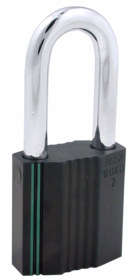 Assa Abloy - Hængelås RB2646 sort kl.2 Ø10mm bøjle høj