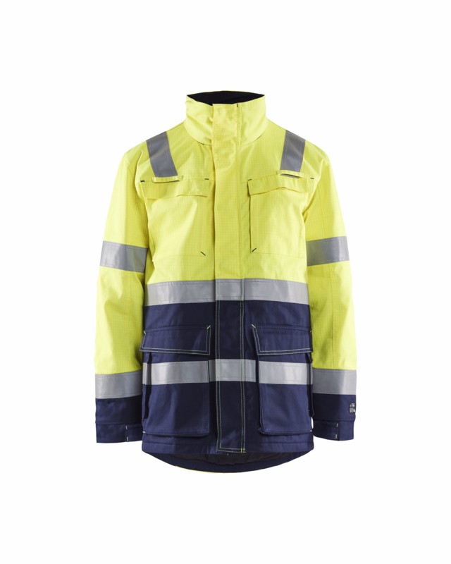 Vinterparka jakke Hi-vis 4467 gul/marineblå, str. S