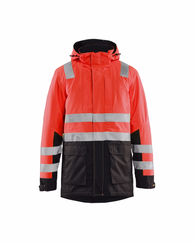 Vinterparka jakke Hi-vis 4495 rød/sort, str. XL