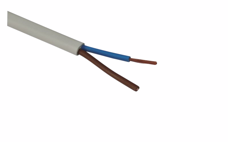 Ledning flad hvid 2x0,75mm², 5 m