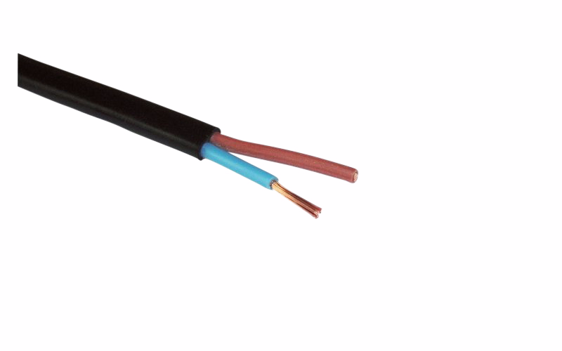 Ledning flad sort 2x0,75mm², 100 m