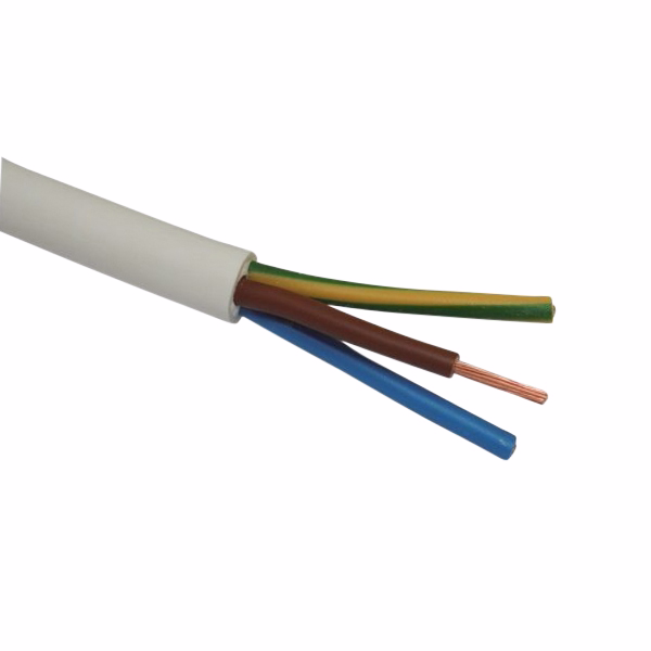 Ledning rund hvid 3x0,75mm², 50 m