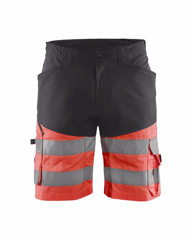 Arbejdsshorts Hi-vis 1541 sort/rød, str. C48