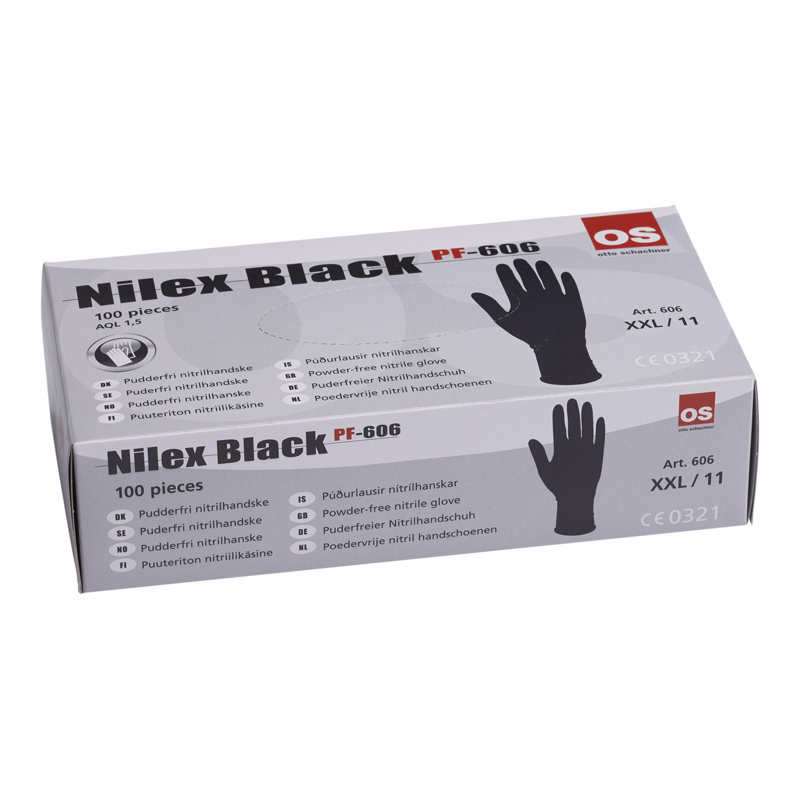 Engangshandske Nitril Nilex Sort Str. 8 á 100 stk.