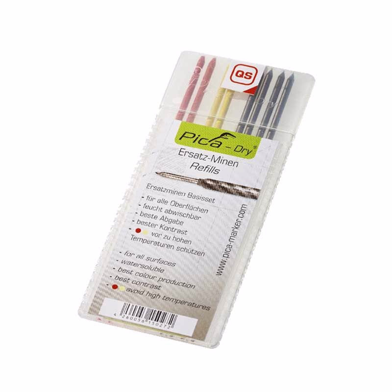 Stifter Grafit, rød, gul t/PicaDry, á 8 stk