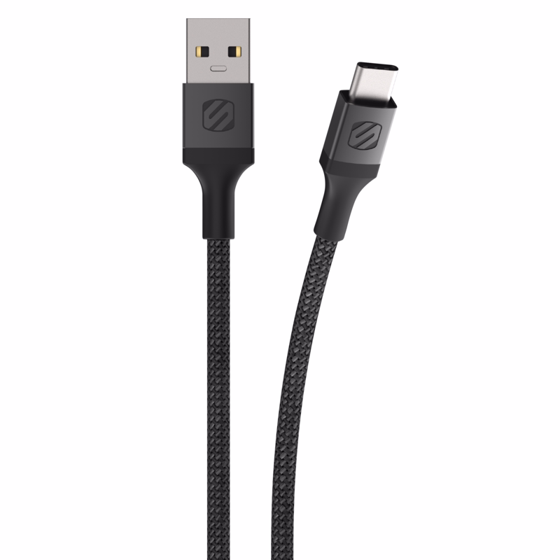 Kabel m/USB-C sort 3 mtr