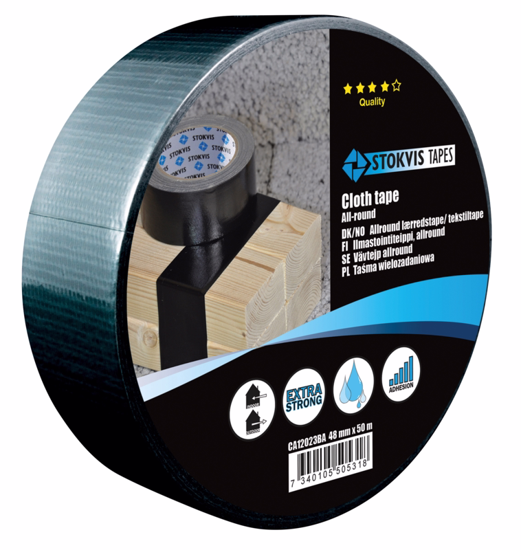 Lærredstape sort 48mmx50m