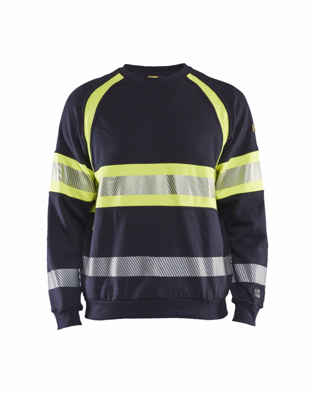 Sweatshirt Hi-vis 3459 marineblå/gul, str. M