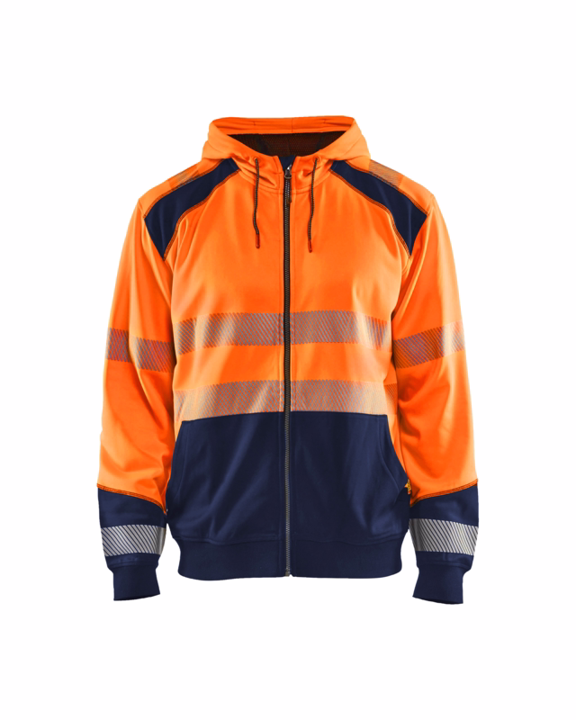 Hættetrøje Hi-vis 3546 orange/marineblå, str. 3XL