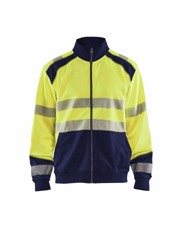 Sweatshirt Hi-vis 3558 gul/marineblå, str. XS