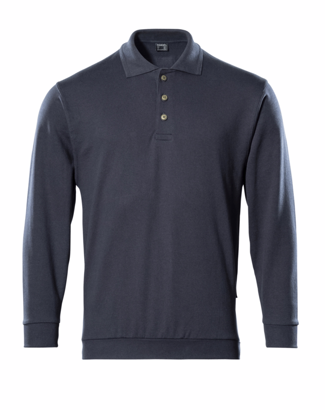 Polosweatshirt 00785 mørk marine, str. XL