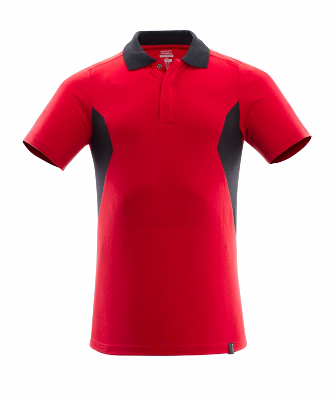 Poloshirt 18383 signalrød/sort, str. XS