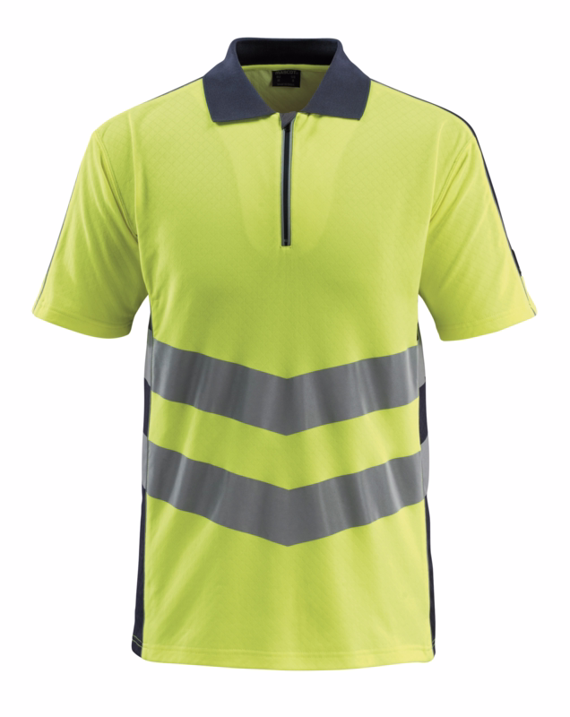 Poloshirt Hi-vis 50130 gul/mørk marine, str. 3XL