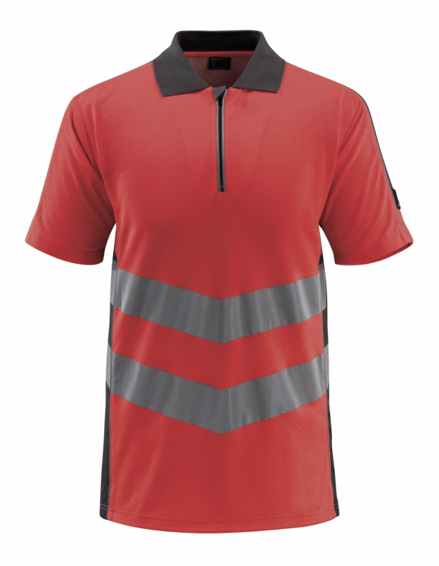 Poloshirt Hi-vis 50130 rød/mørk antracit, str. S