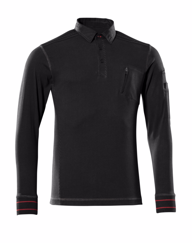 Polosweatshirt 50352 sort, str. L