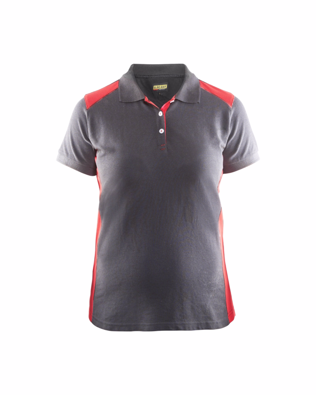Poloshirt Dame 3390 grå/rød, str.XL