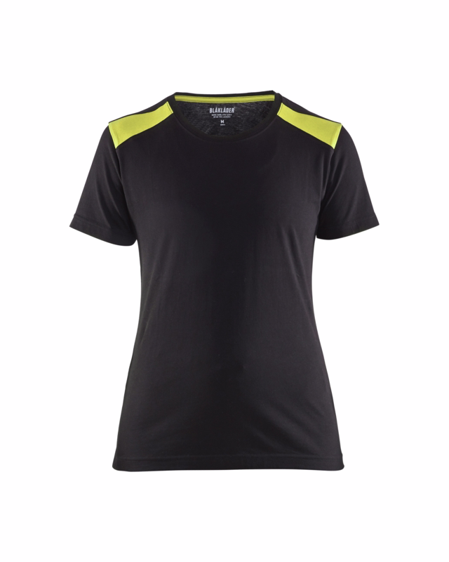 T-shirt Dame 3479 sort/gul, str.3XL