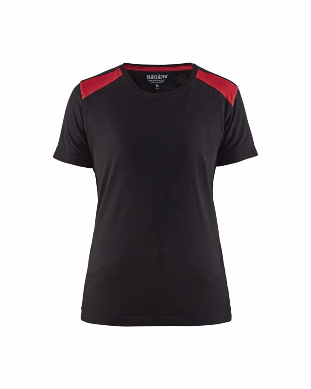 T-shirt Dame 3479 sort/rød, str.L