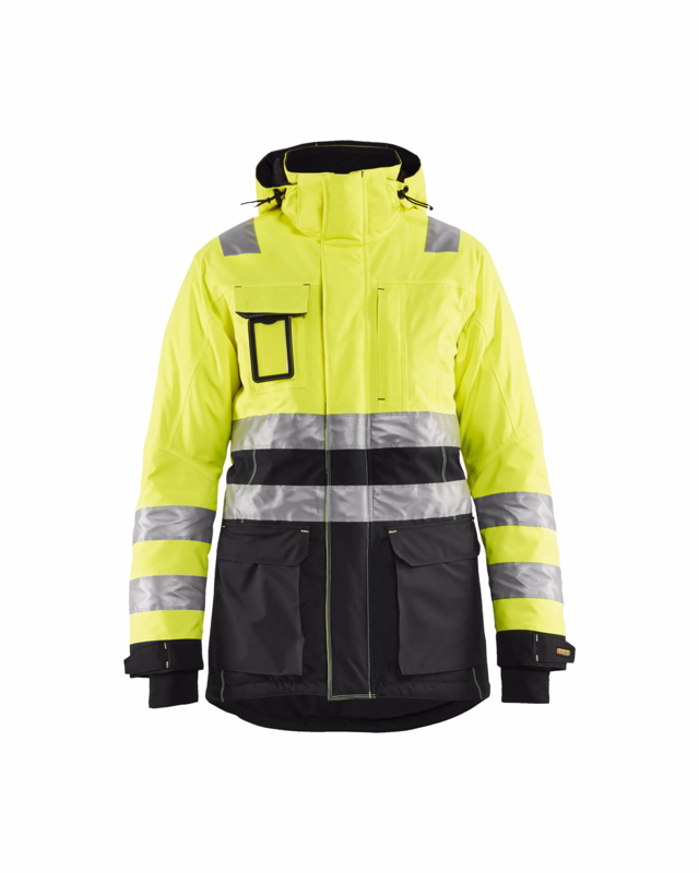 Vinterparka jakke Dame Hi-vis 4472 gul/sort, str.2XL