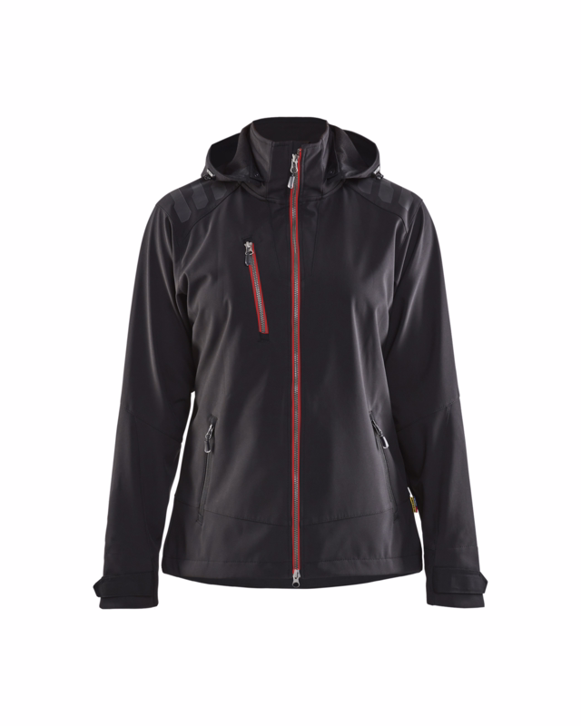 Softshell jakke Dame 4719 sort/rød, str.L