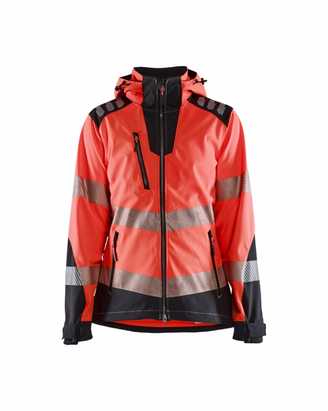Softshell jakke Dame Hi-vis 4791 rød/sort, str.XS
