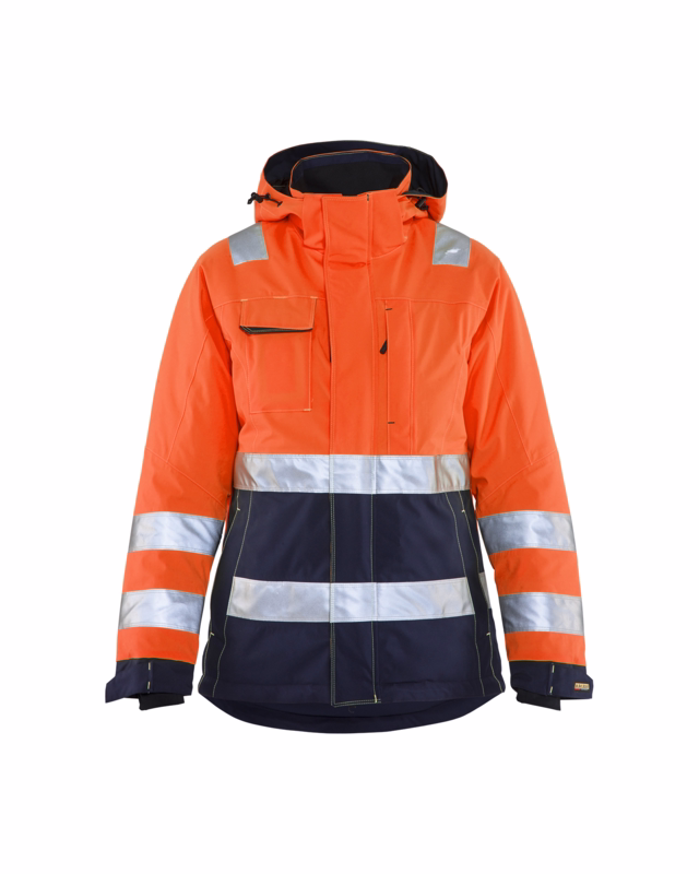 Vinterjakke Dame Hi-vis 4872 orange/marineblå, str.S