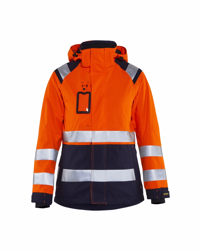 Skaljakke Dame Hi-vis 4904 orange/marineblå, str.XS