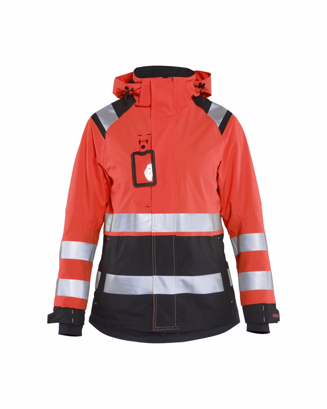 Skaljakke Dame Hi-vis 4904 rød/sort, str.2XL