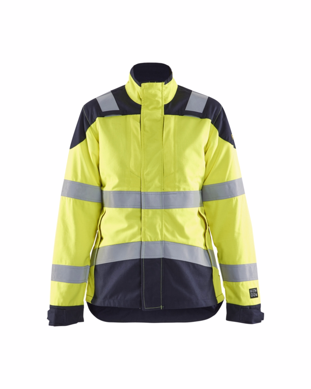 Jakke Dame Hi-vis 4969 gul/marineblå, str. L