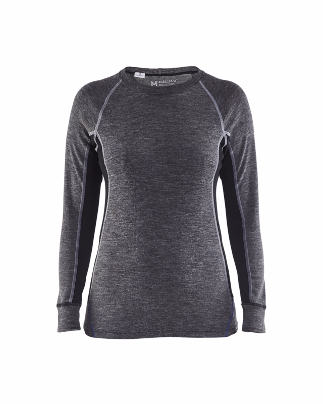 Undertrøje Dame 7200 mellemgrå/sort, str.2XL