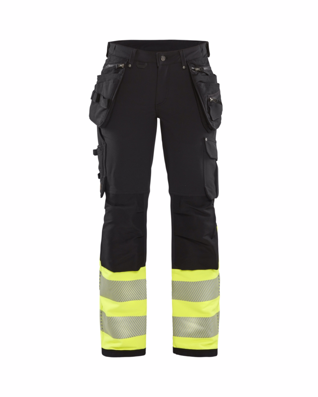 Arbejdsbuks Dame Hi-vis 7193 sort/gul, str. D23