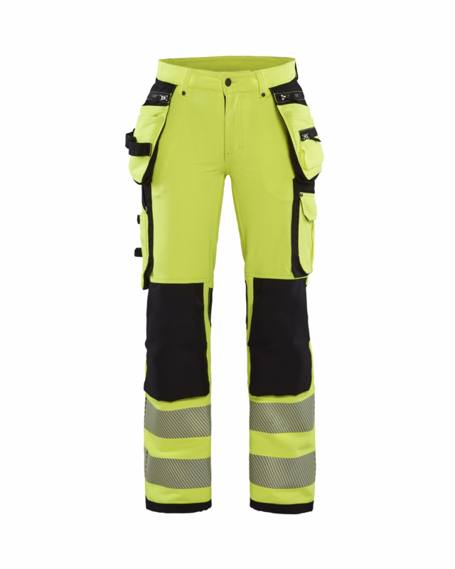 Arbejdsbuks Dame Hi-vis 7197 gul/sort, str.C46