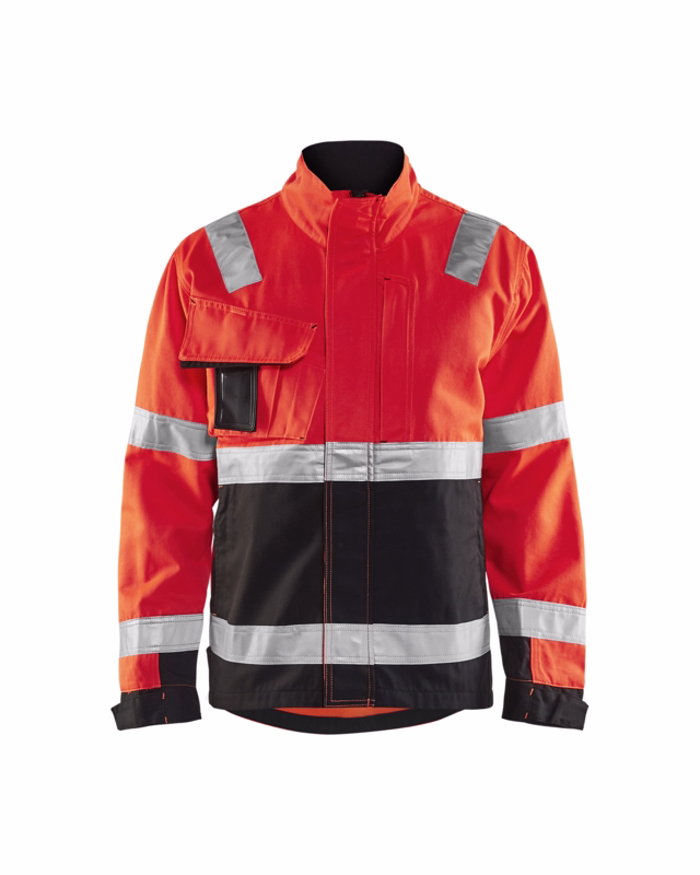 Arbejdsjakke Hi-vis 4064 rød/sort, str. 2XL