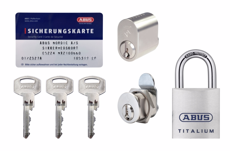 Cylindersæt oval+postkasse+hængelås NX21 rsl m/3 nøgler