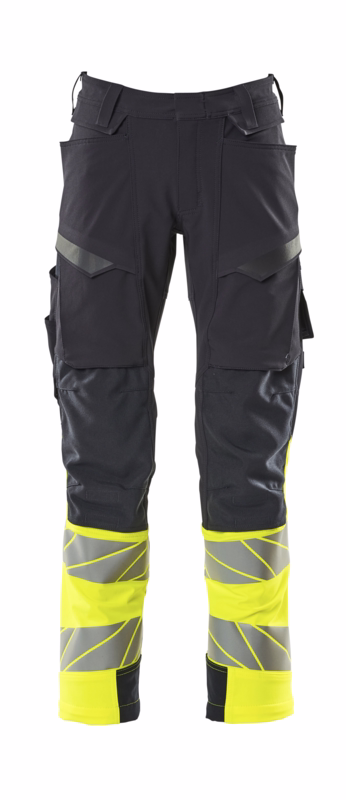 Arbejdsbuks Hi-vis 19179 mørk marine/gul, str. 76C54