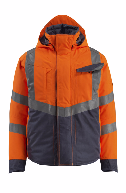 Vinterjakke Hi-vis 15535 orange/mørk marine, str. XL
