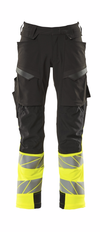 Arbejdsbuks Hi-vis 19179 sort/gul, str. 76C56
