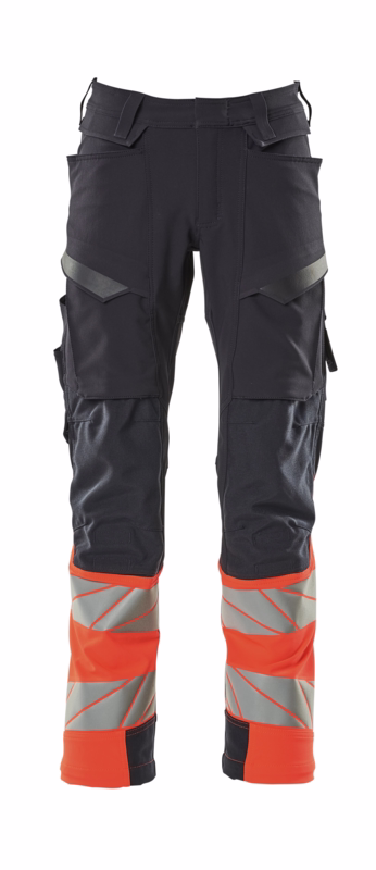 Arbejdsbuks Hi-vis 19179 mørk marine/rød, str. 76C51