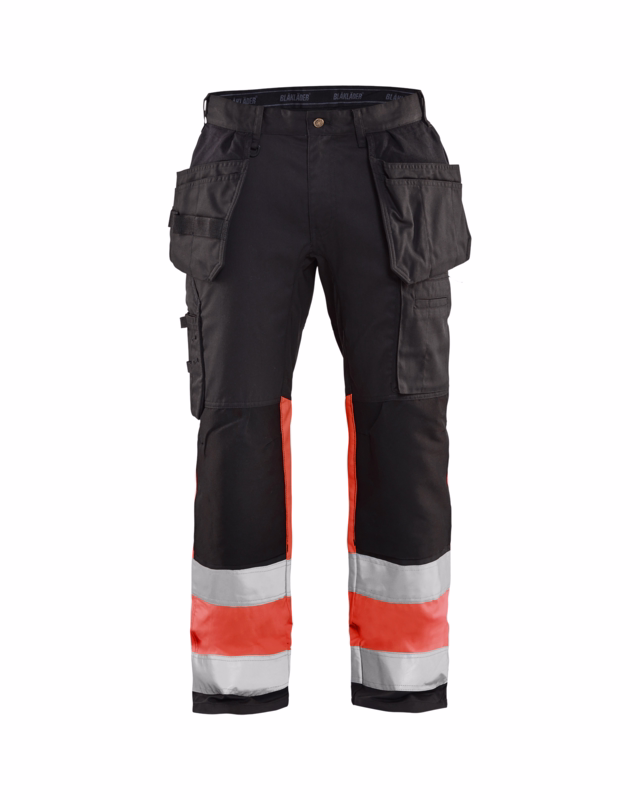 Arbejdsbuks Hi-vis 1558 sort/rød, str. C56