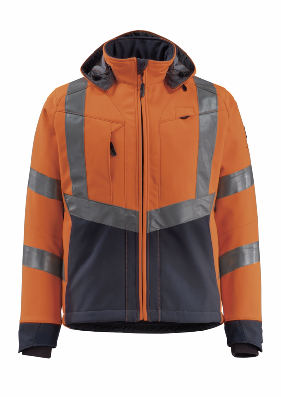 Softshell jakke Hi-vis 15502 orange/mørk marine, str. S