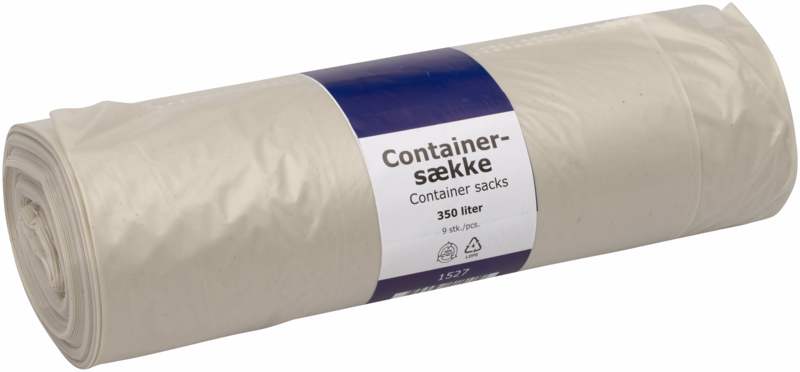 Containersække Klar 40my 350 L, 146x160cm