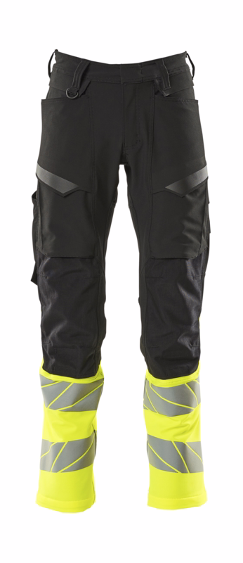 Arbejdsbuks Hi-vis 19879 sort/gul, str. 76C47